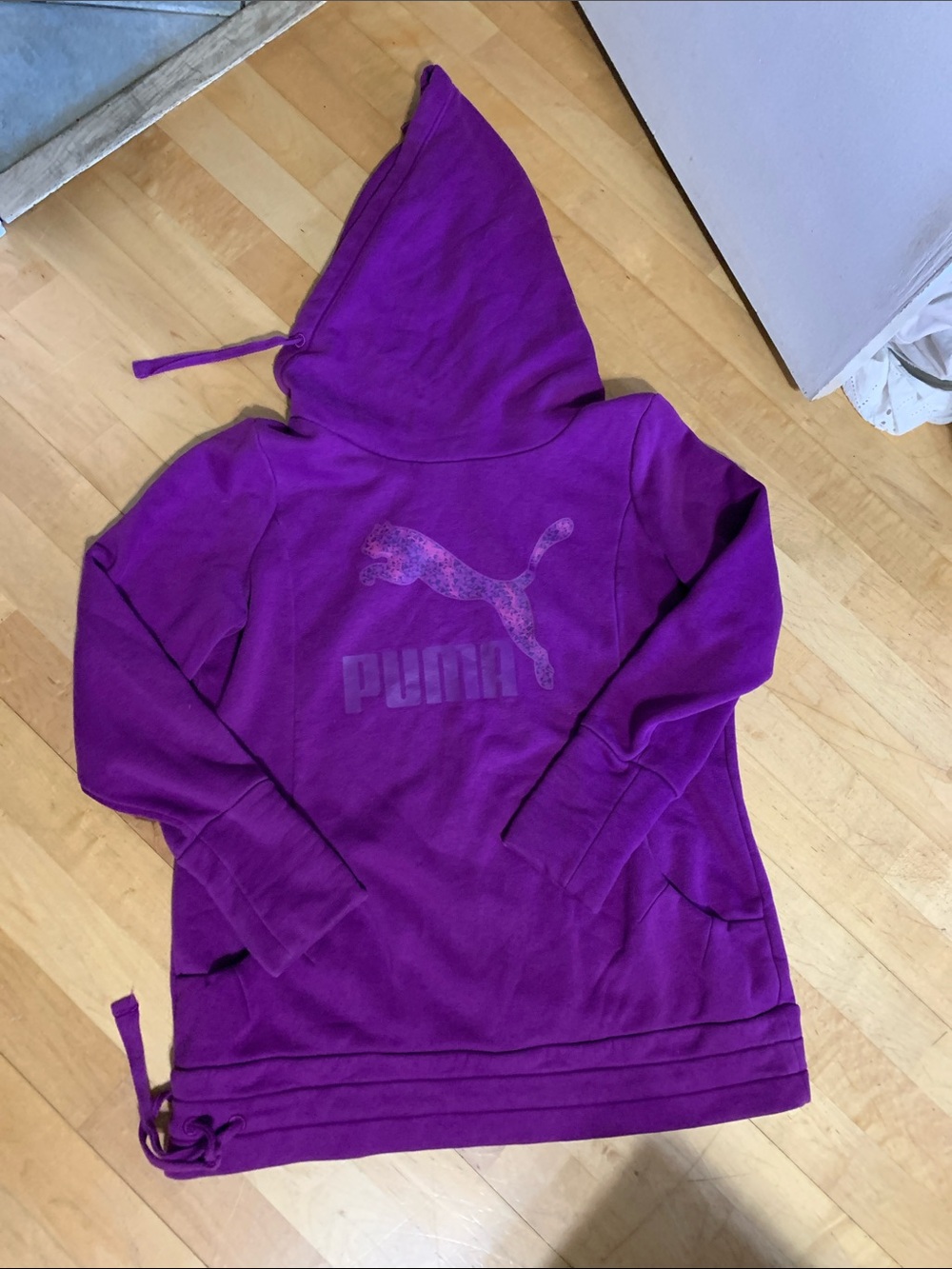 Puma Girls' Bright Purple Hooded Pullover Sweatshirt
